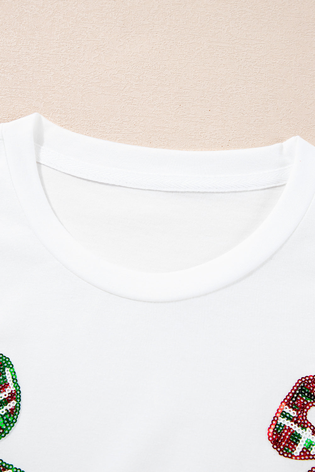 White Christmas Bowknot Graphic Cotton Blend T Shirt