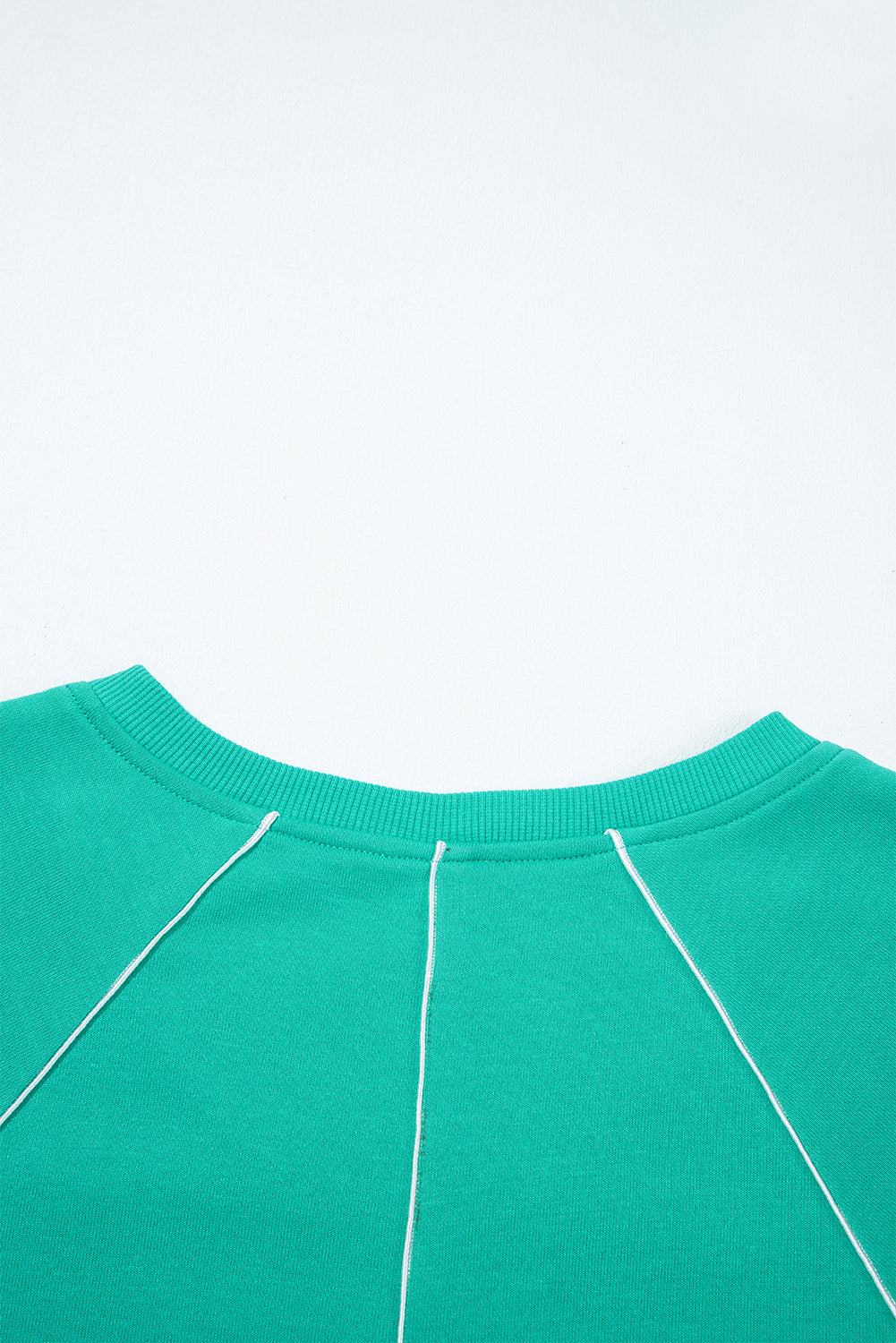 Dark Green Colorblock Trim V Neck Pullover Top and Shorts Set