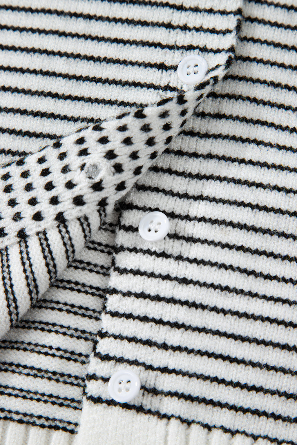 Black Stripe Contrast Trim Cap Sleeve Button Down Casual Cardigan