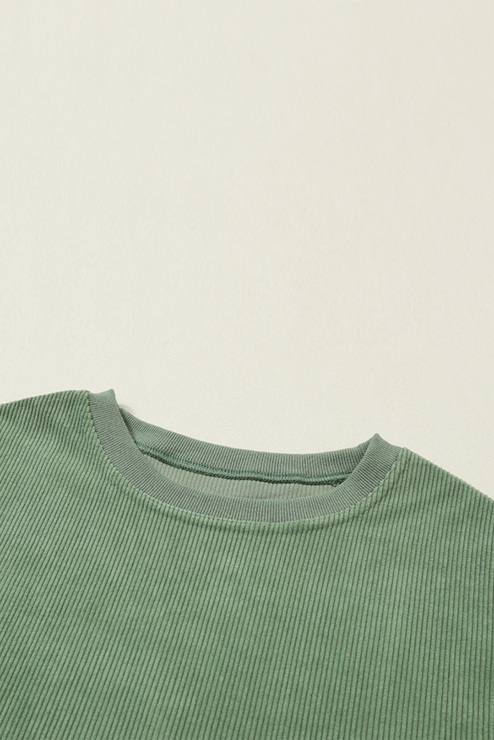 Grass Green Ribbed Corded Oversized Sweatshirt
