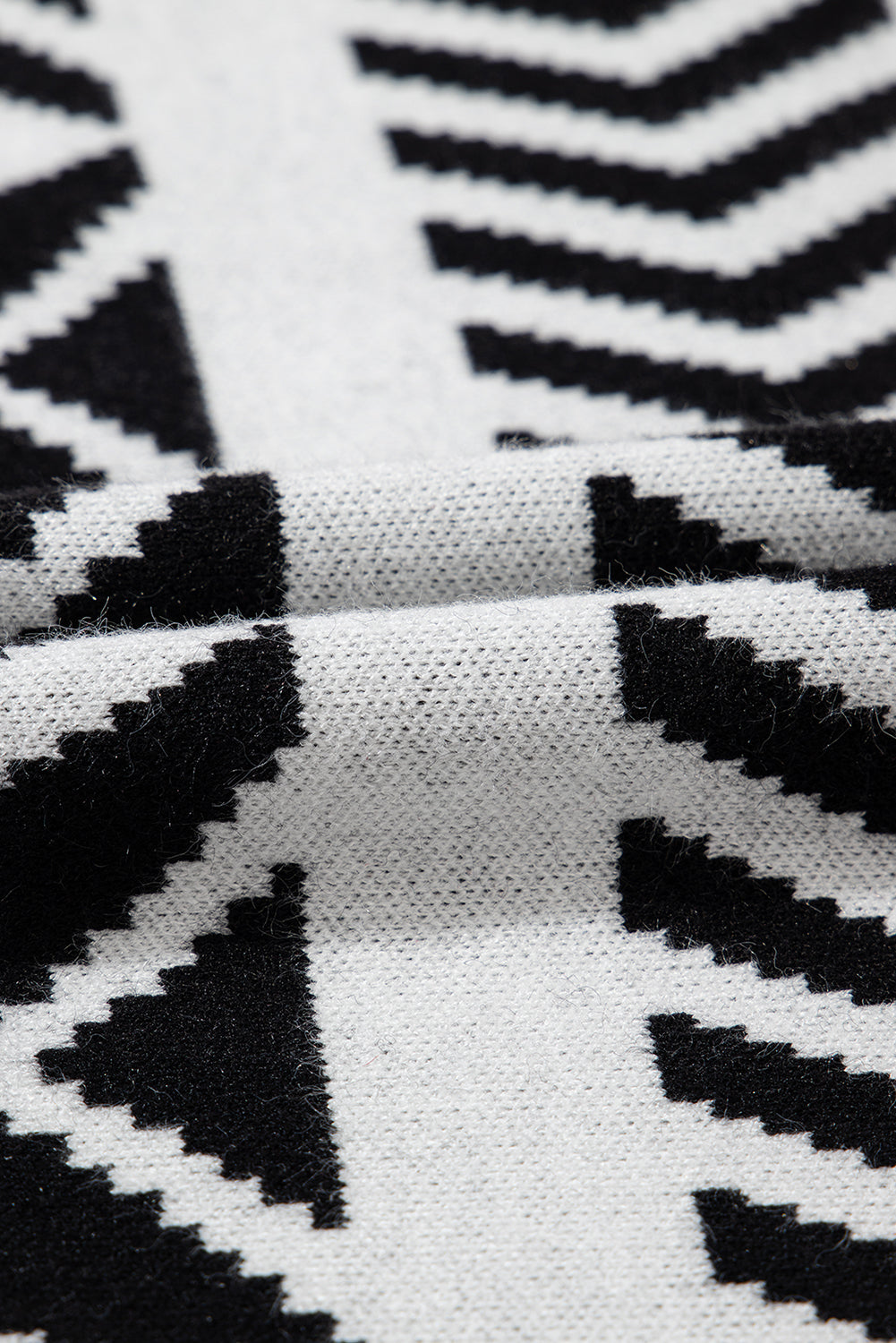 Brown Abstract Print Pullover Sweater