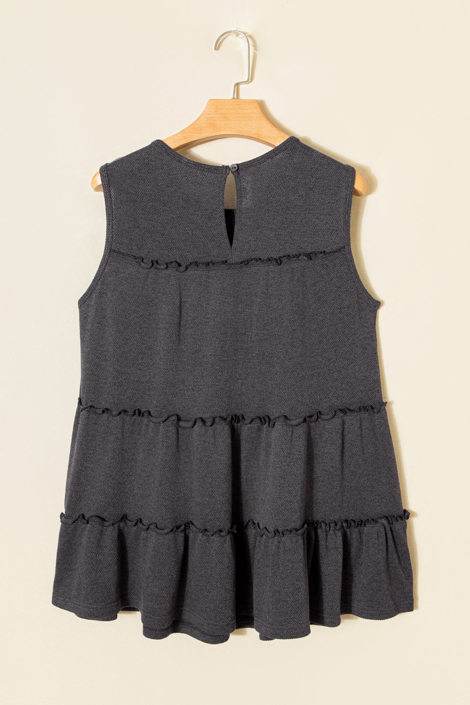 White Tiered Frill Trim A-line Tank Top