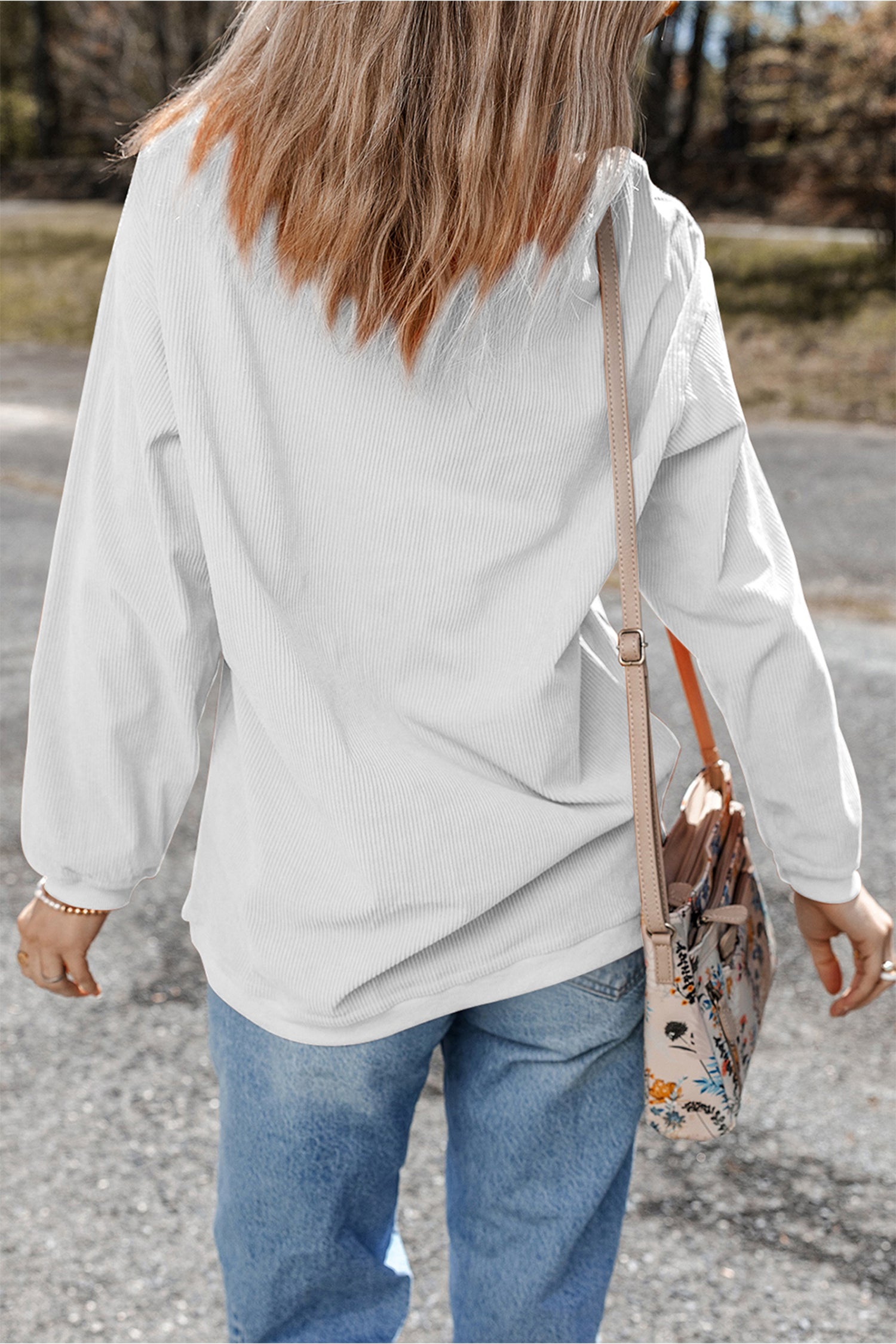 White 3D Ribbed Coquette Cheer Game Day Sweatshirt