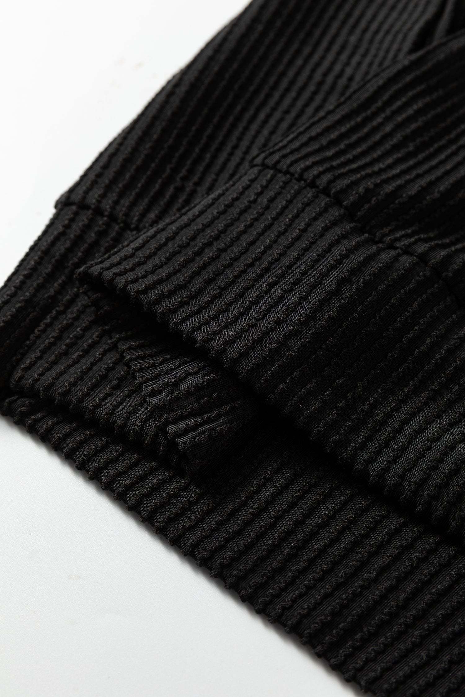 Black MERRY Corded Long Sleeve Top and Pockets Pants Set
