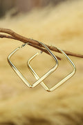 Gold Minimalist Square Hoop Earrings