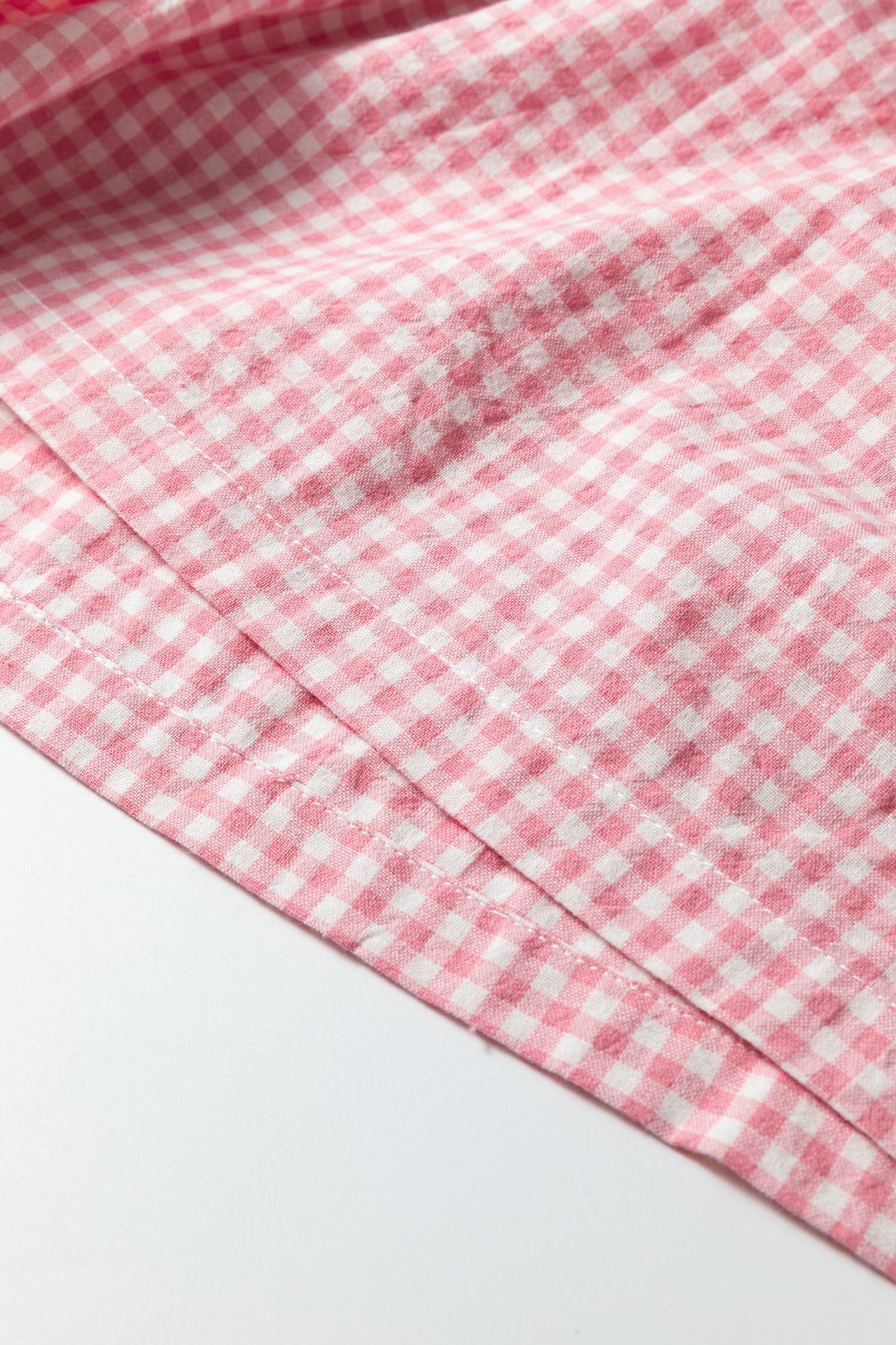Red Contrast Trim Plaid Print Plus Size Shorts
