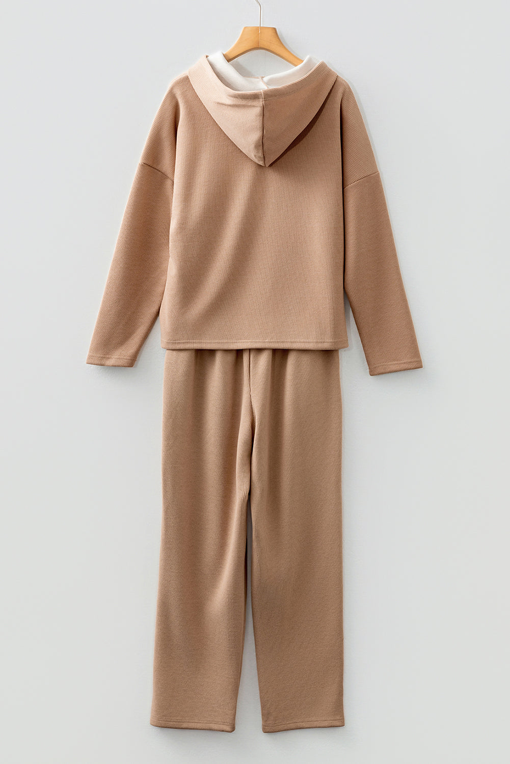 Gray Morn Corduroy Leopard Drawstring High Waist Trousers