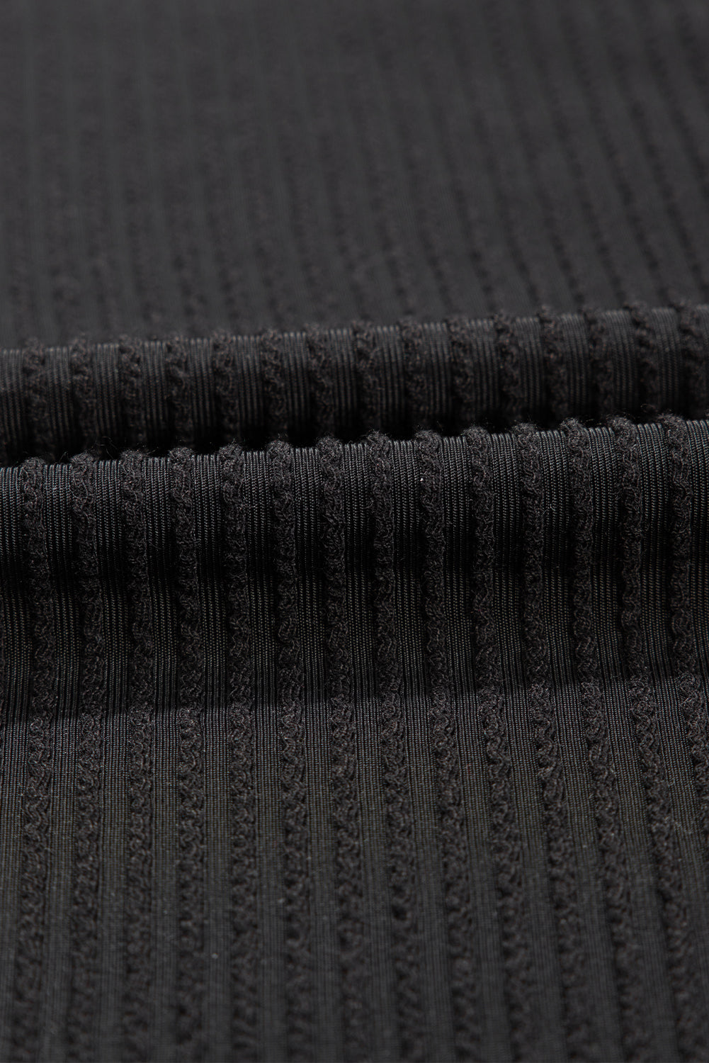 Black Textured V-Neck Dropped Shoulder Plus T-Shirt