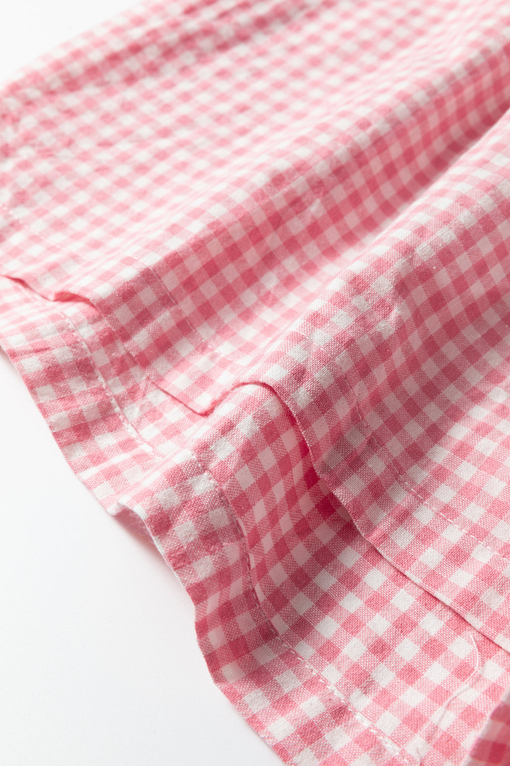 Red Contrast Trim Plaid Print Plus Size Shorts