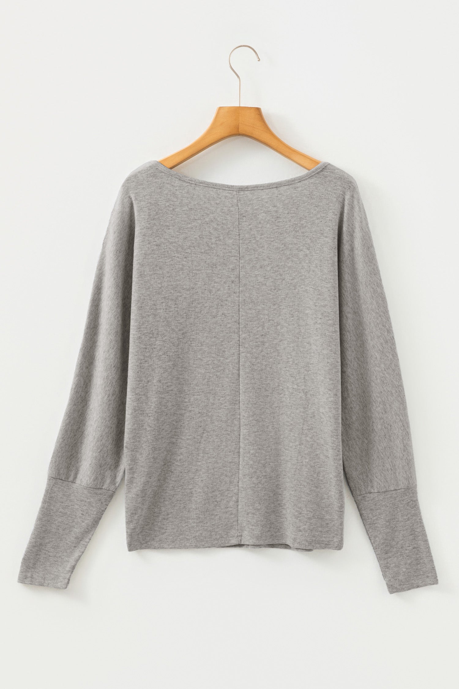 Four Leaf Clover Solid Color Extended Cuffs Long Sleeve Top