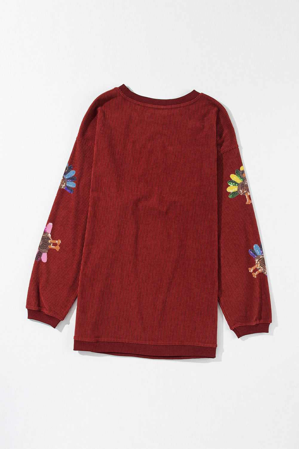 Orange Turkey Graphic Corded Baggy Sweatshirt