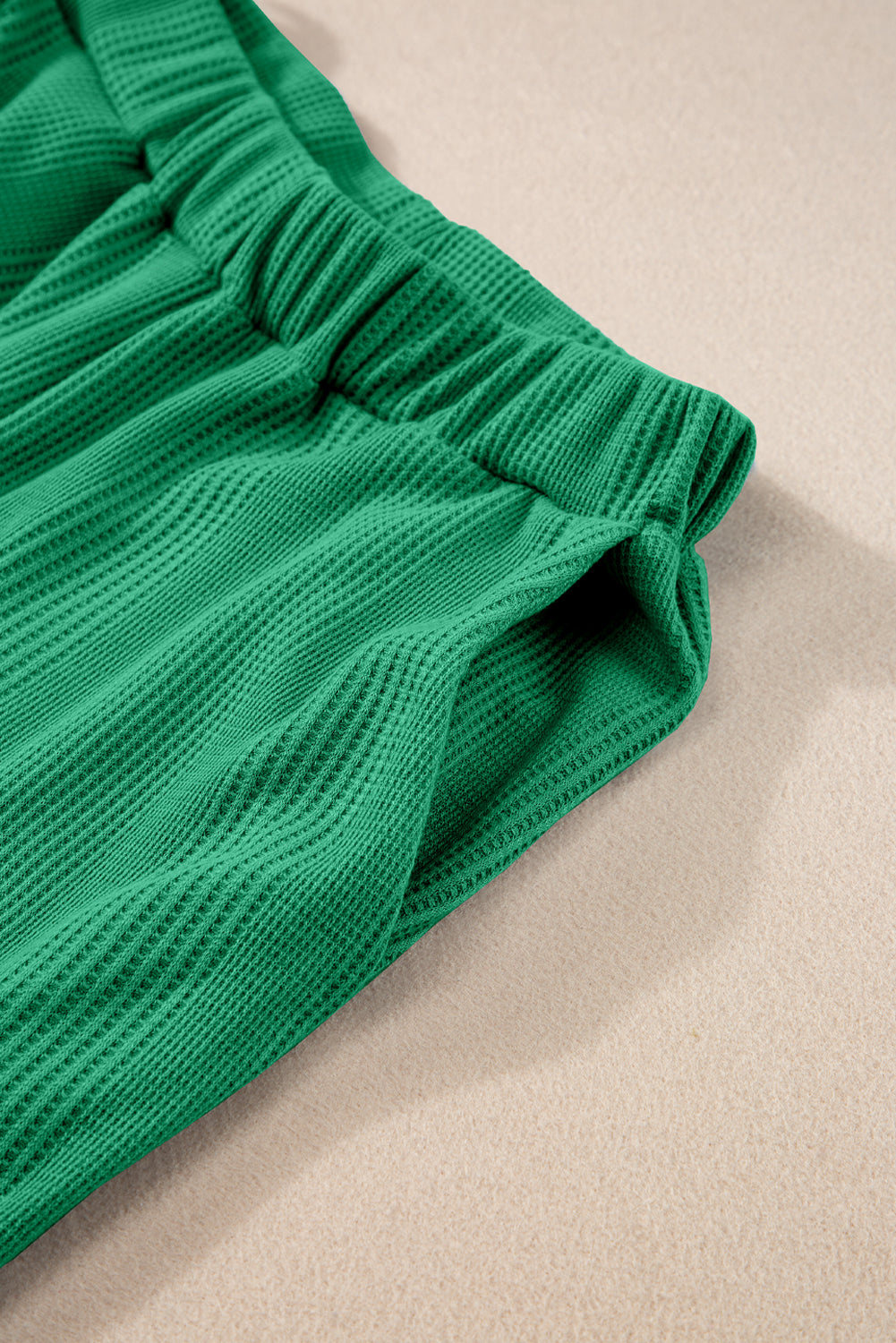 Beau Blue Solid Color Ribbed Ruffle Tank Top and Pants Set