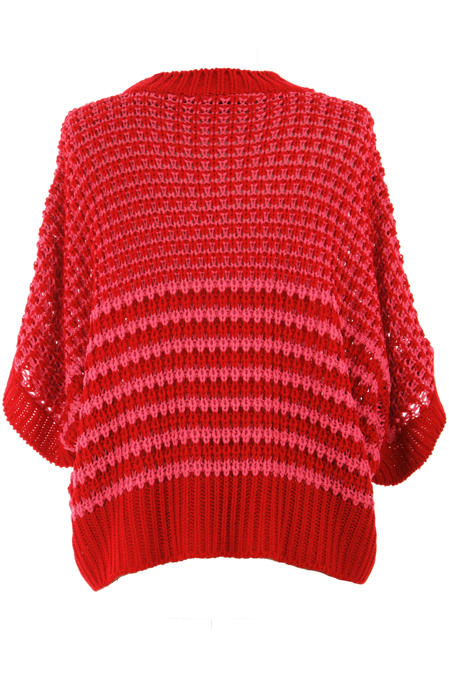Black Stripe 3/4 Draped Sleeve Slouchy Sweater
