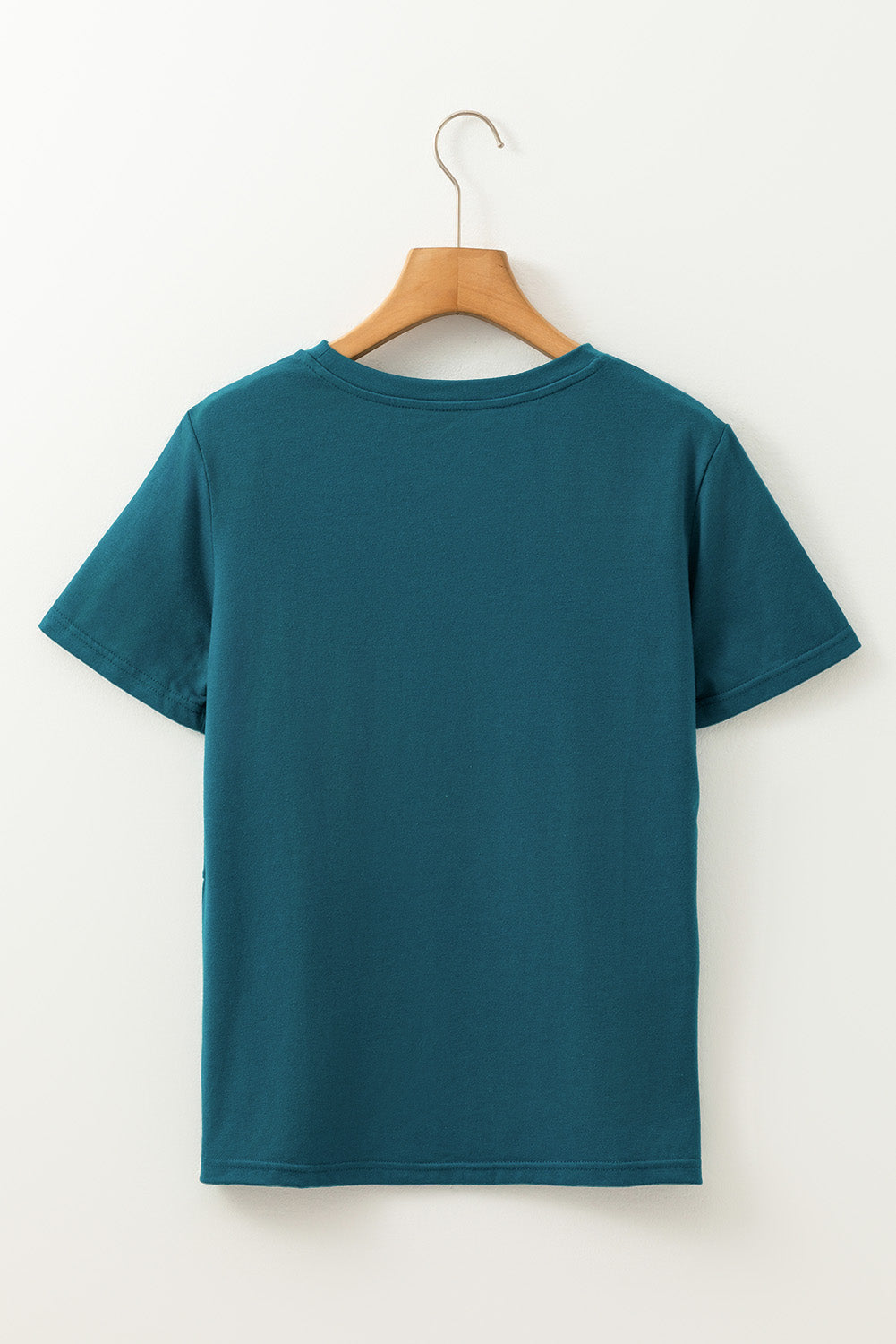 Medium Grey Solid Color Toothpick Stripe Round Neck T Shirt