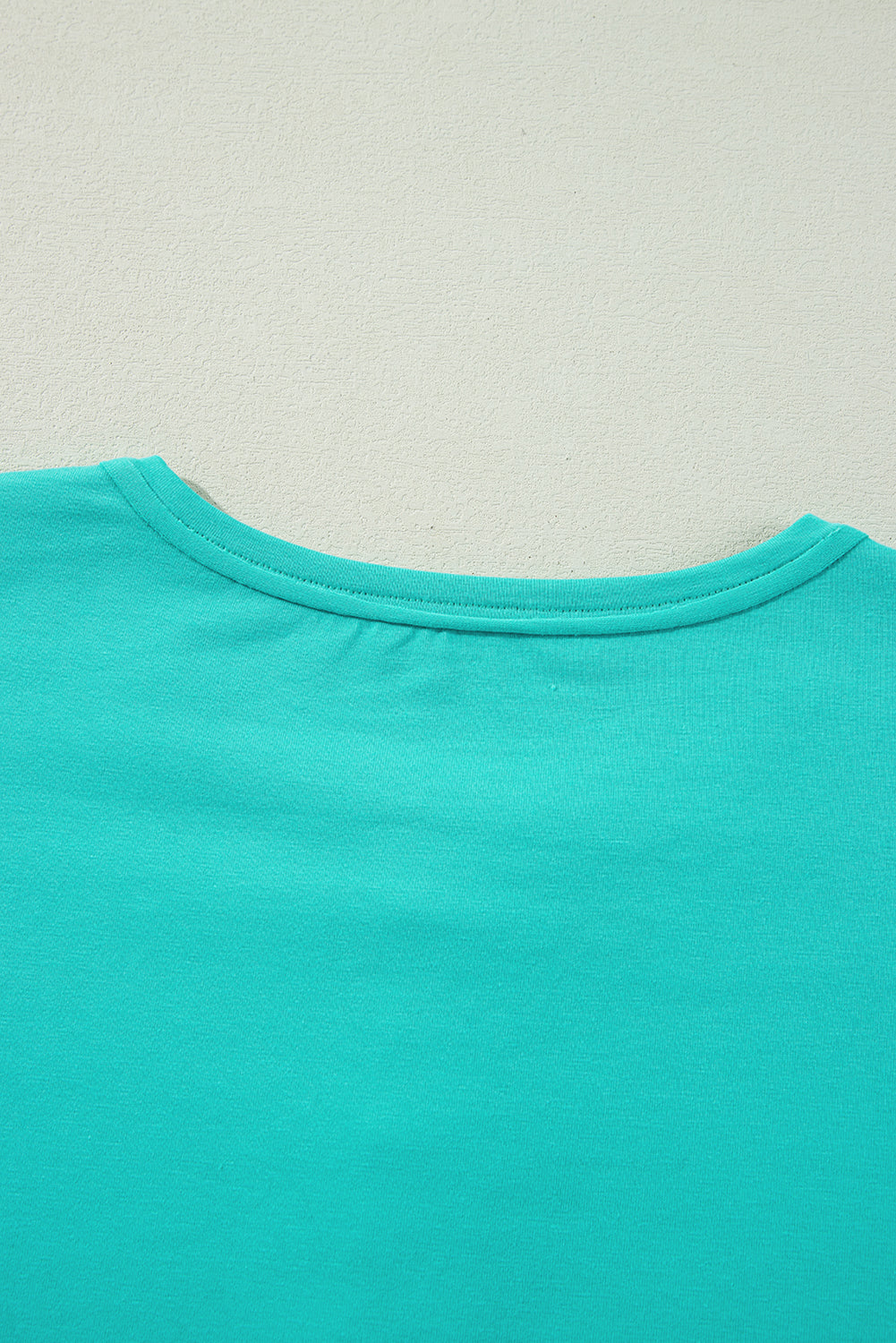 Mint Green Solid Color Half Sleeve Buttons Henley Top