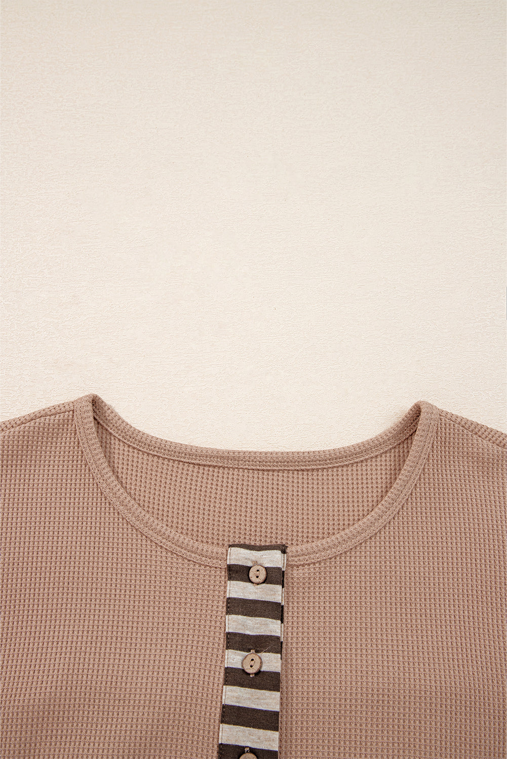 Parchment Plus Size Waffle Colorblock Striped Plaid Patchwork Half Button Pullover