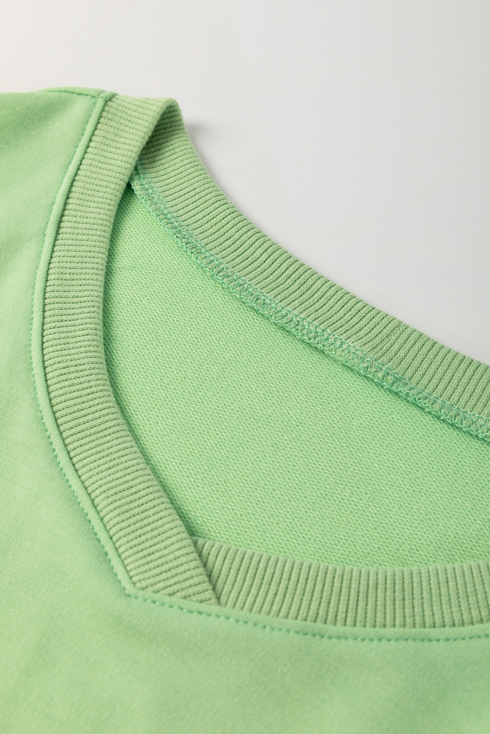 Meadow Mist Green Solid Loose V Neck Half Sleeve Tee and Shorts