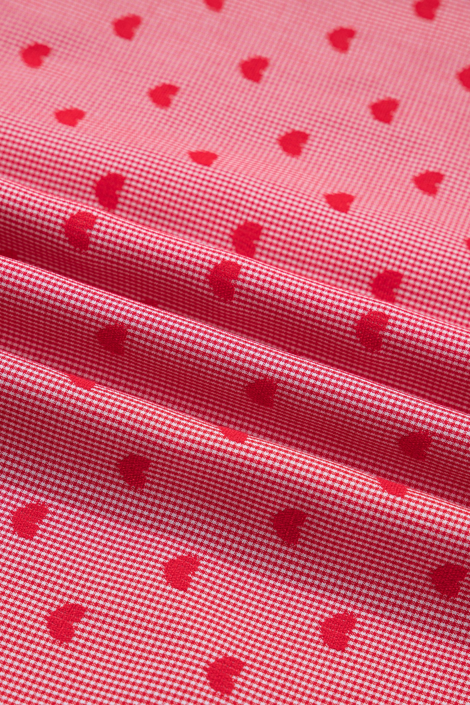 Red Heart Shape Print Half Sleeve Loose Valentine Shirt