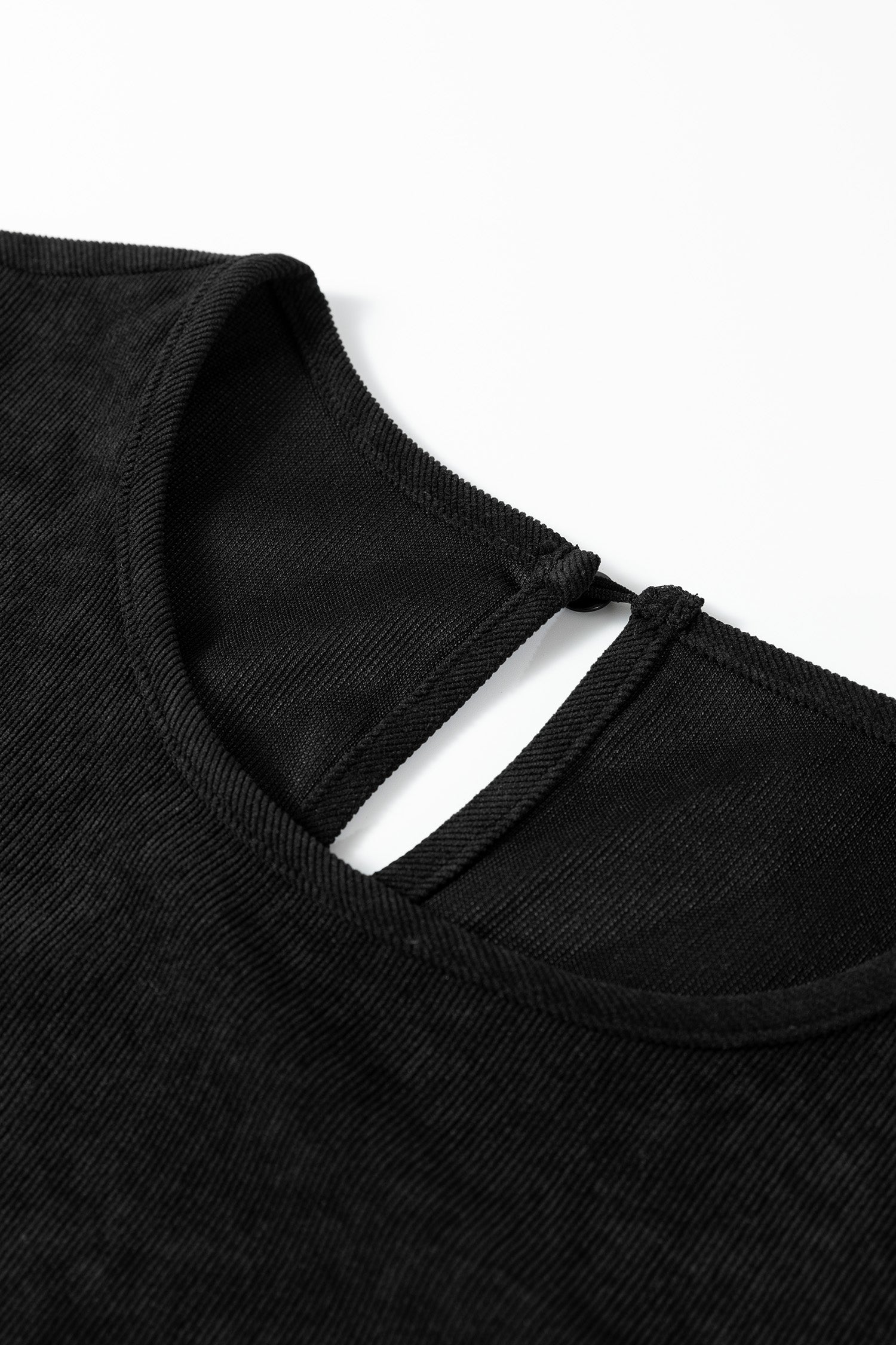 Black Lantern Sleeve Tiered Mini Dress