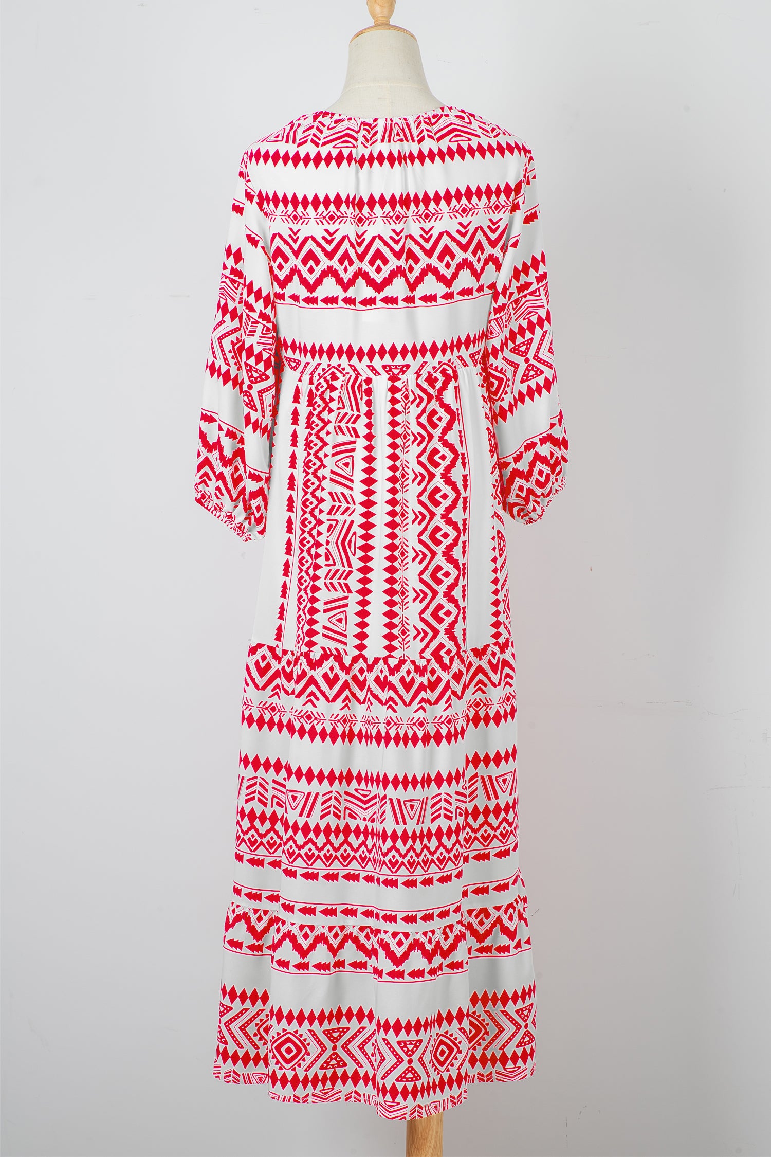 Sky Blue Boho Printed Half Sleeve Maxi Dress