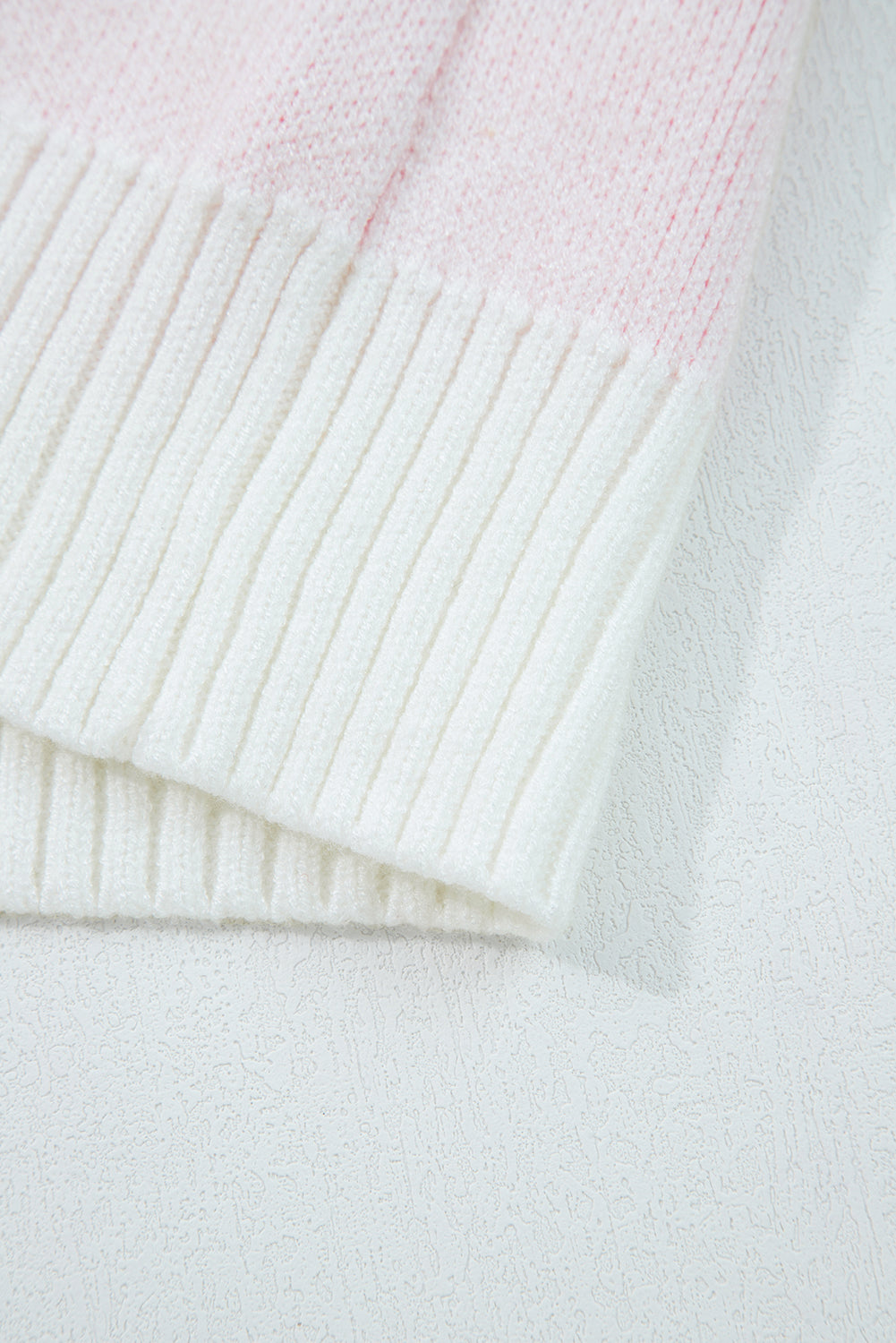 Sachet Pink Oversized Cute Star Pattern Ribbed Edge Drop Shoulder Sweater