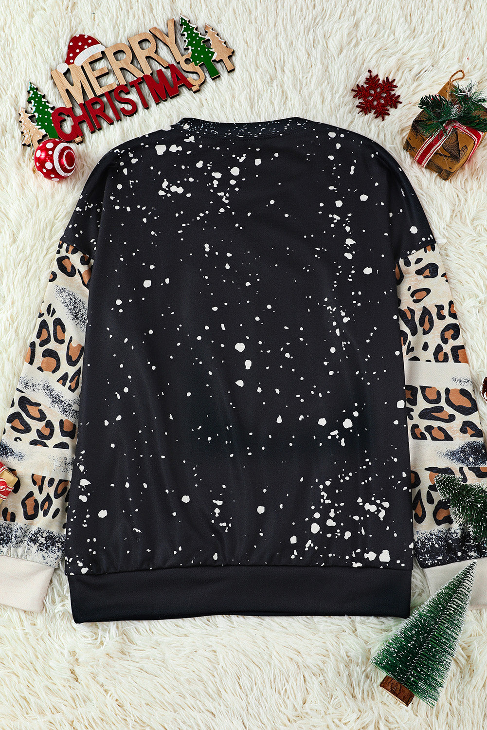 Fiery Red Tie Dye Leopard Drop Shoulder Sweatshirt