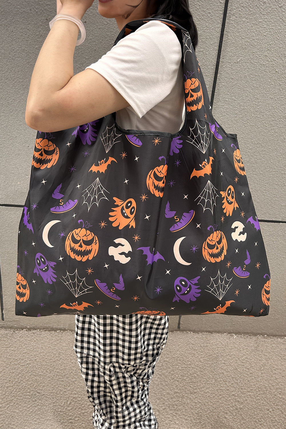 Tillandsia Purple Goth Halloween Oxford Cloth Large Capacity Foldable Tote Bag