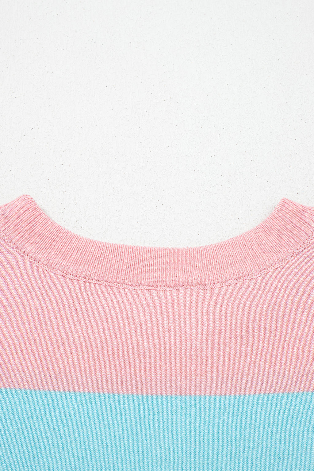 Pink Stripe Colorblock Striped Knitted T shirt