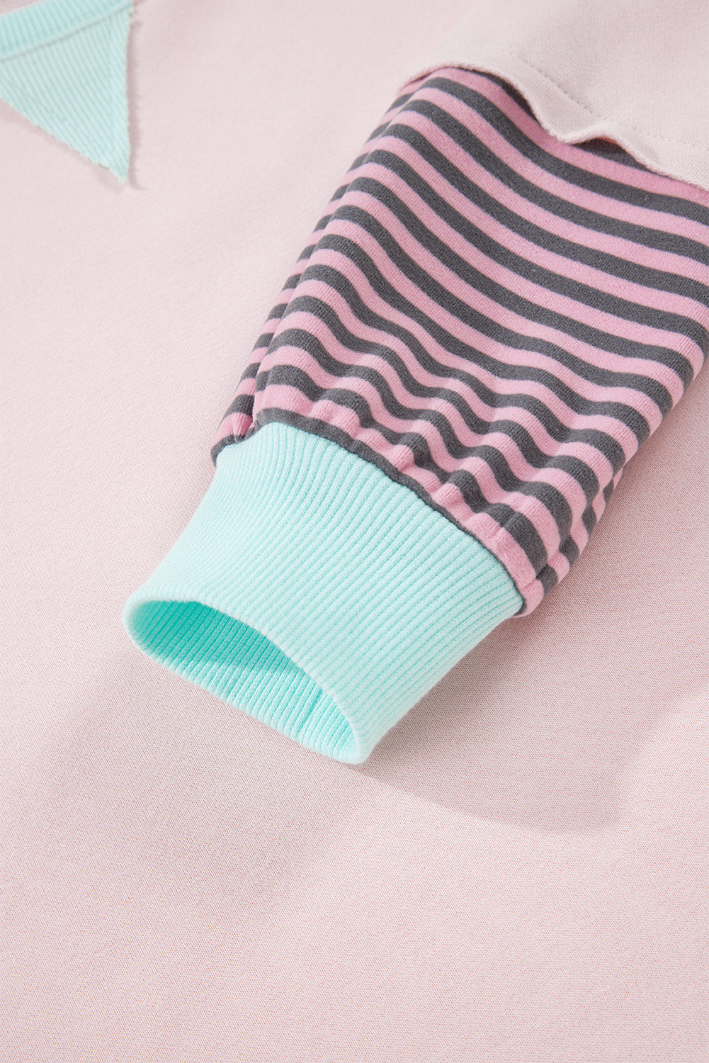 Jet Stream Striped Colorblock Patchwork Drop Shoulder Sweatshirt