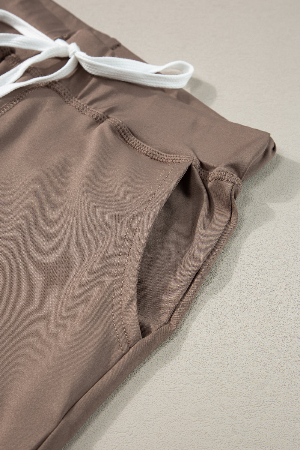 Black Drawstring Elastic Waistband Pocketed Joggers