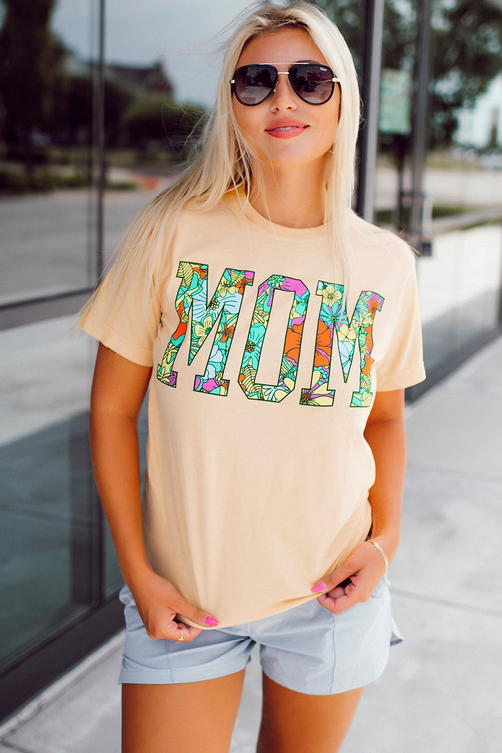 White Bull Skull American Flag Graphic Tee