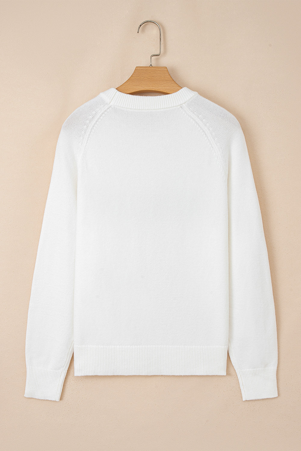 Racing Red MERRY Letter Pattern Christmas Raglan Sleeve Sweater