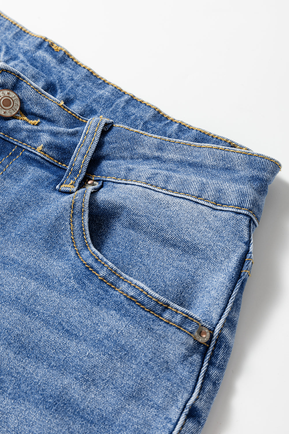 Real Teal Raw Hem Unique Cuffs Straight High Rise Loose Jeans