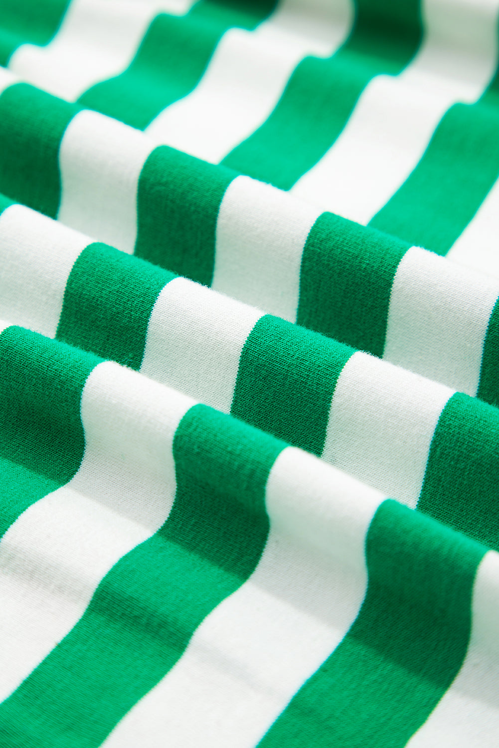 Green Stripe Colorblock Collared V Neck Cropped Knit Pullover