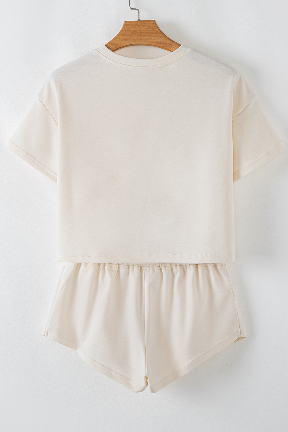 Beige Cow with Bows Cropped Tee and Skort Set