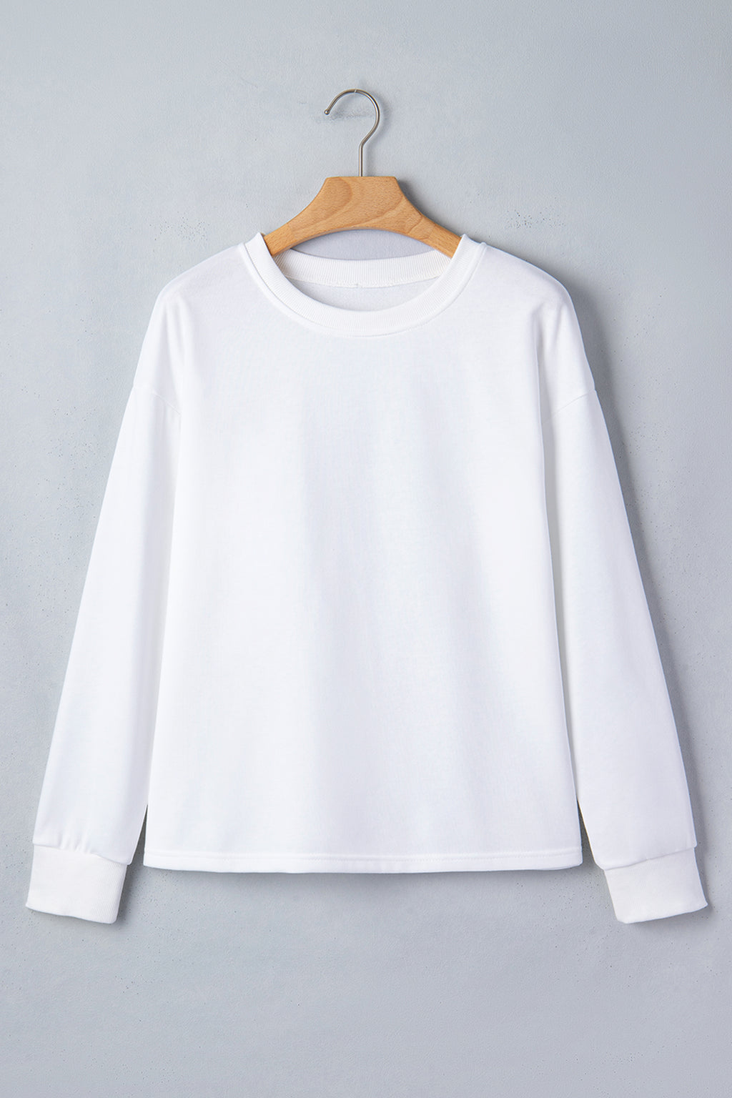 White LUCKY Clover Embroidered Long Sleeve Top