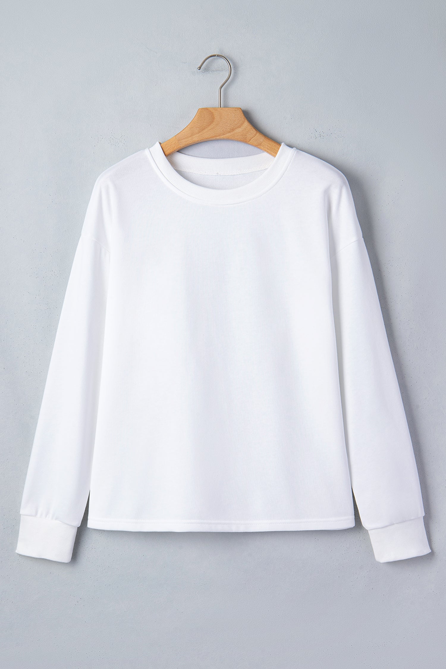 White LUCKY Clover Embroidered Long Sleeve Top