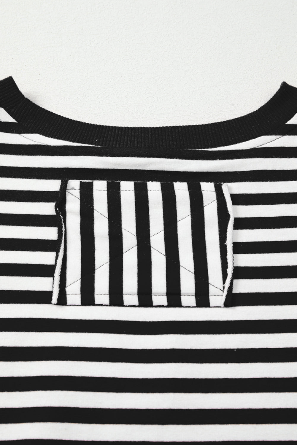 Orange Stripe Exposed Seam Drop Shoulder Casual Pullover Top