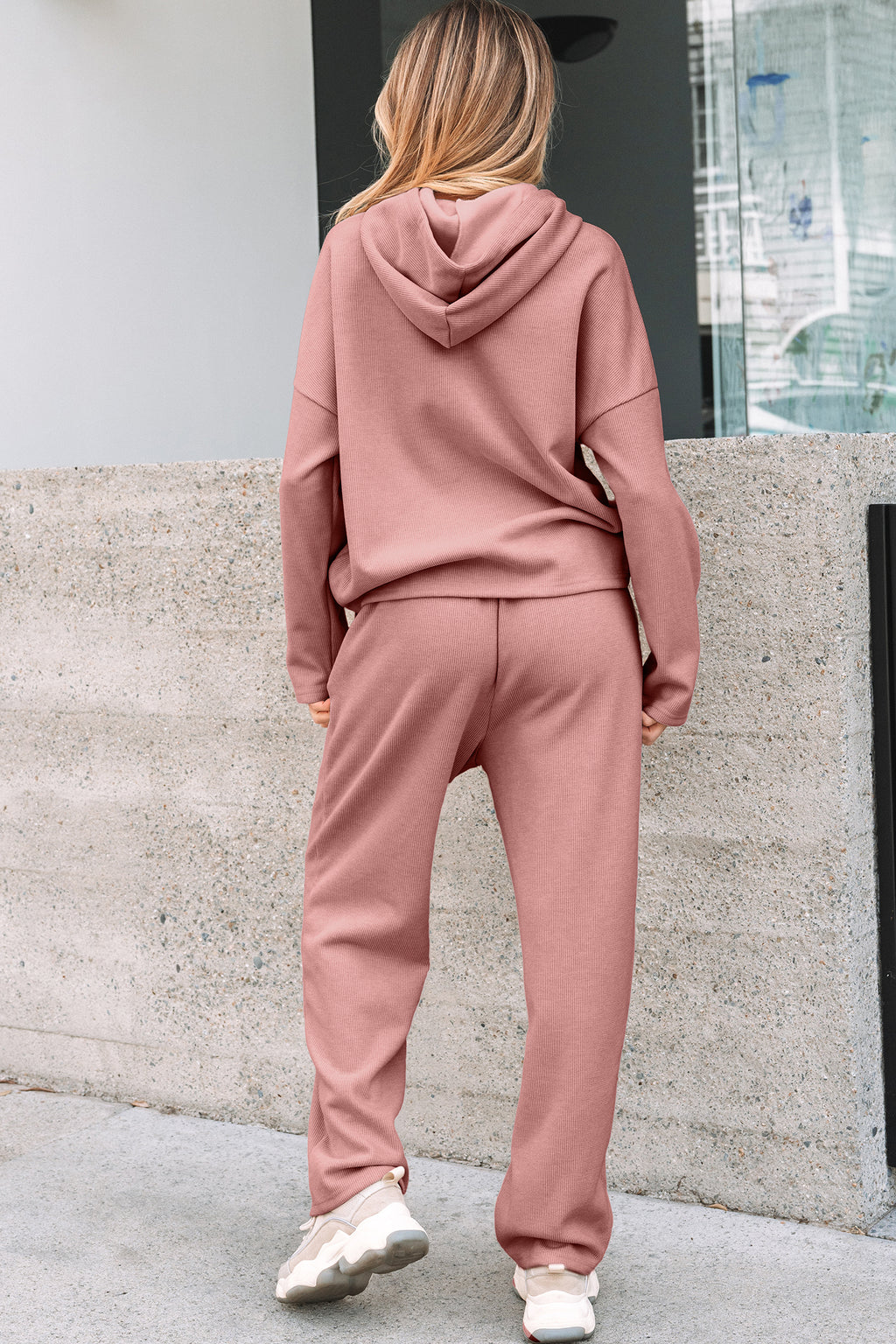 Gray Morn Corduroy Leopard Drawstring High Waist Trousers