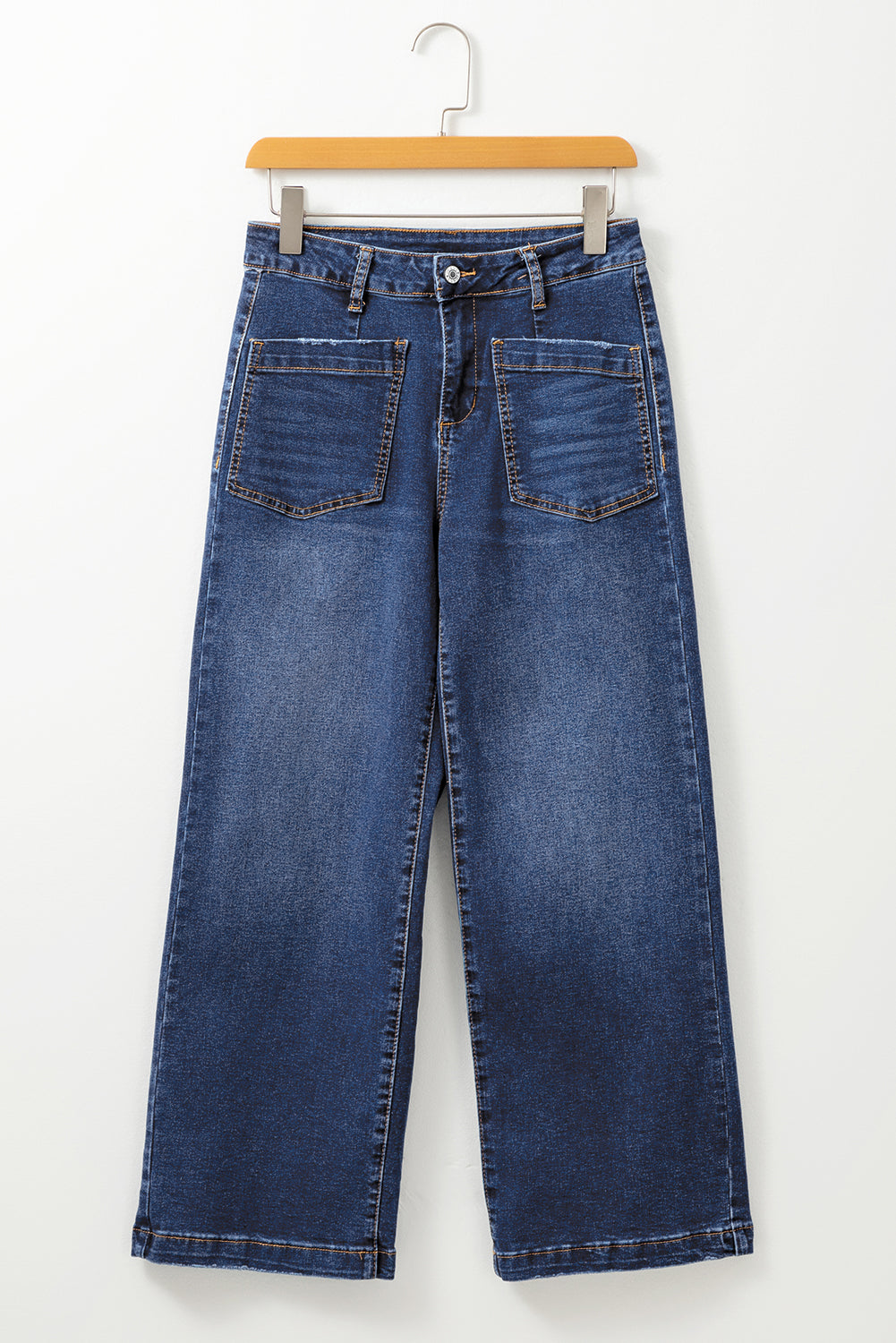 Brown Mimimalist Patch Pocket Womens Shift Jeans