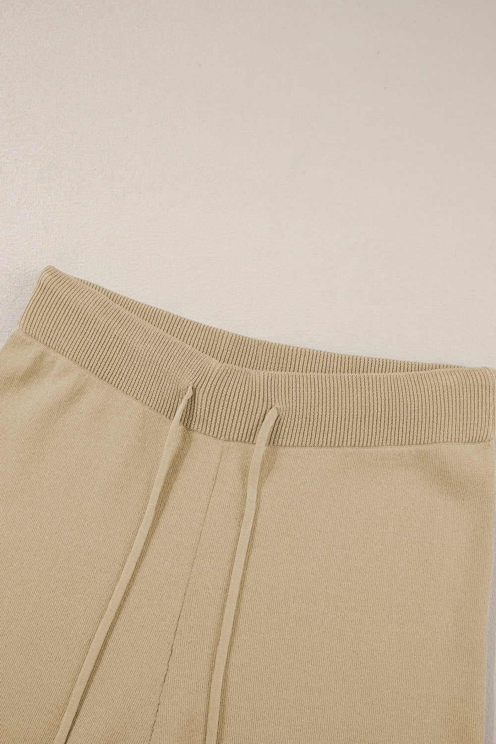 Blackish Green Contrast Trim Half Sleeve Top Drawstring Pants Loose 2pcs Sweater Suit