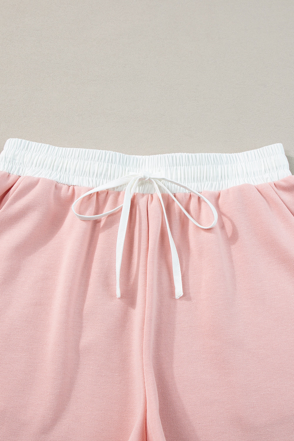 Pale Khaki Contrast V Neck Ruffled Textured Knit Top