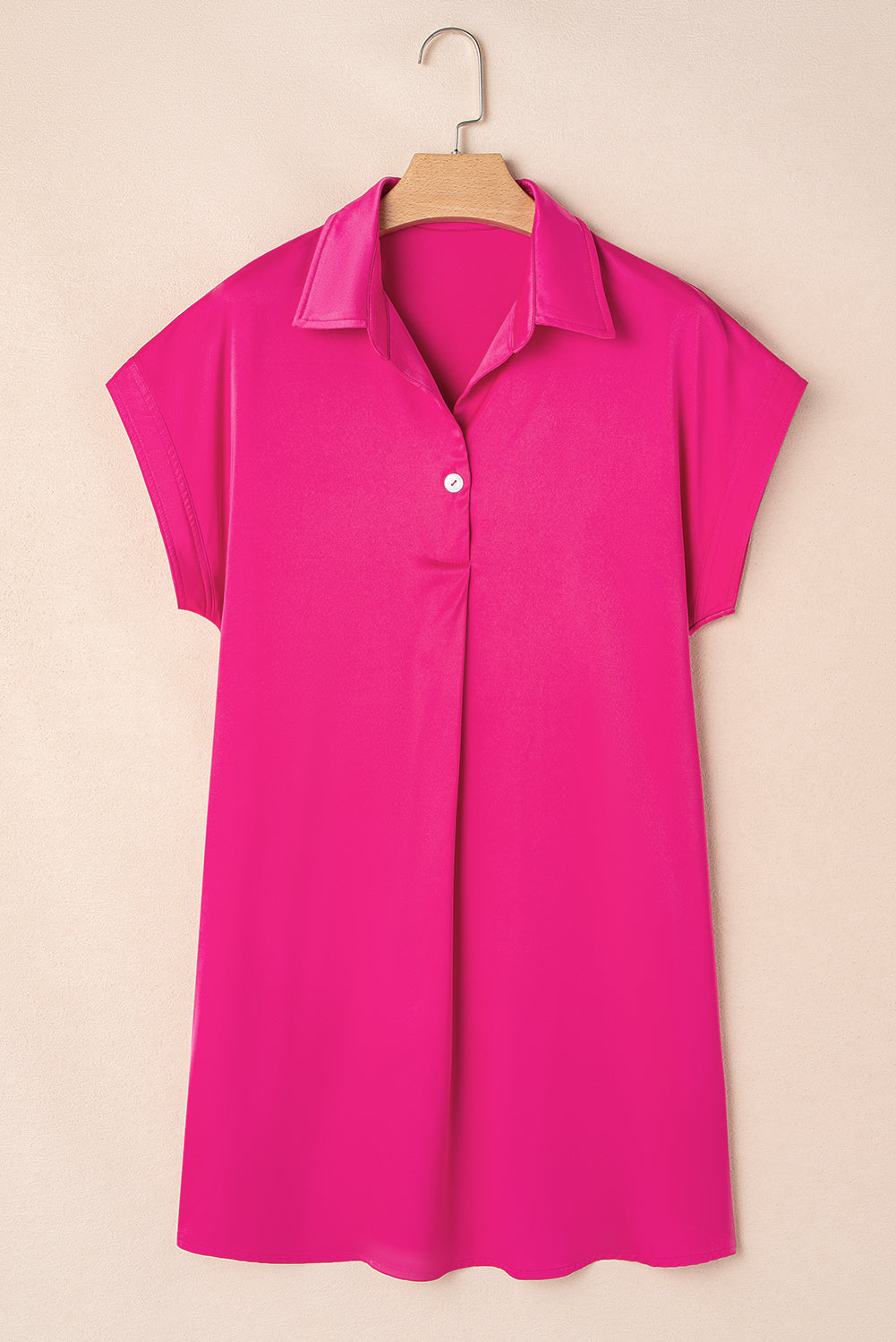Laurel Green Buttoned Collar Shift T-shirt Mini Dress