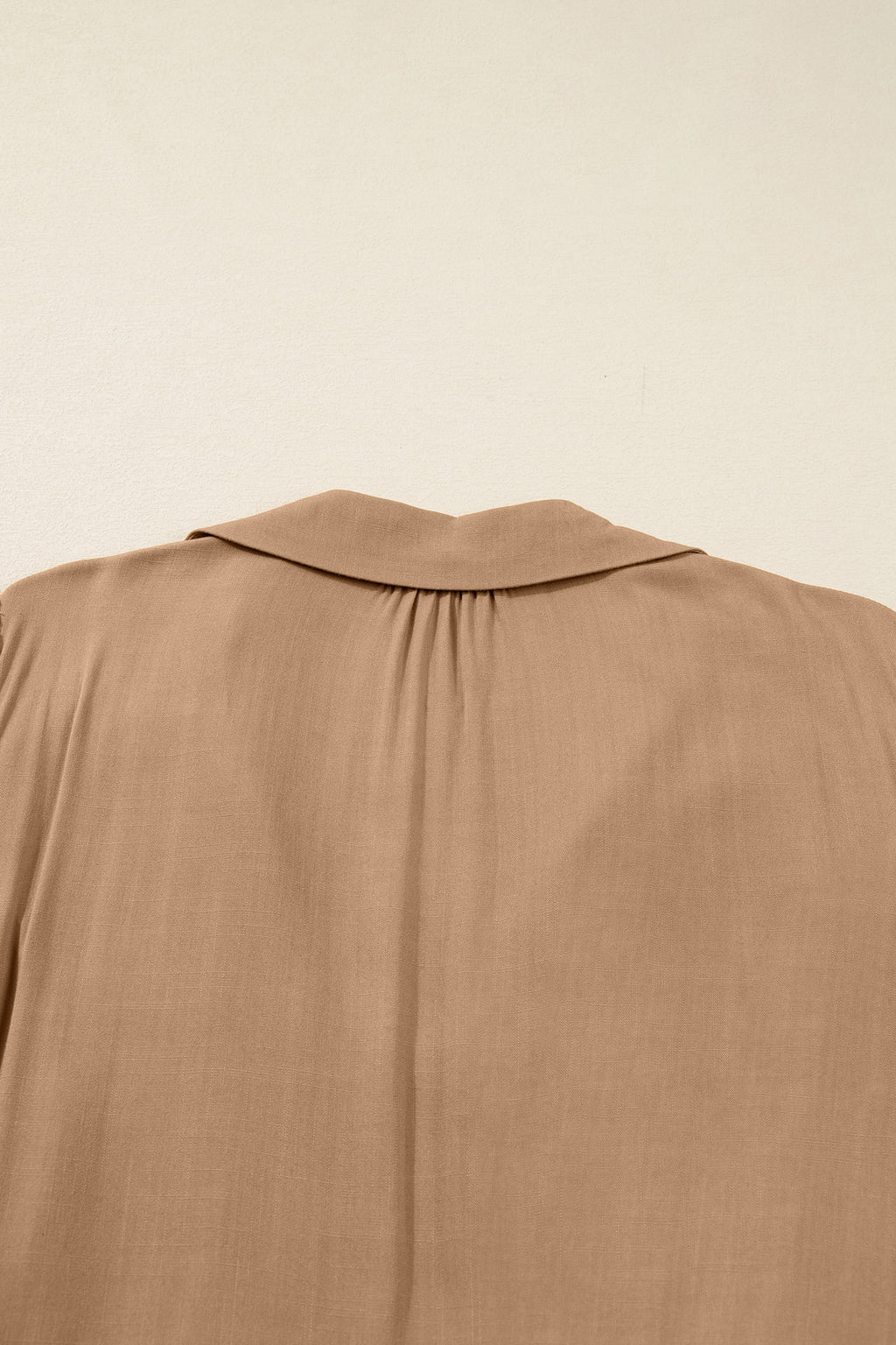 Four Leaf Clover Collared V Neck Smocked Detail Contrast Leopard Trim Bracelet Sleeve Long Dress