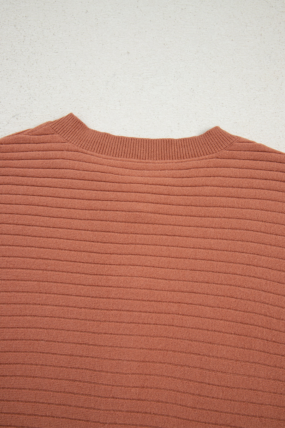 Apricot Pink Wide Rib Knit Button Front Dolman Sleeve Sweater Cardigan