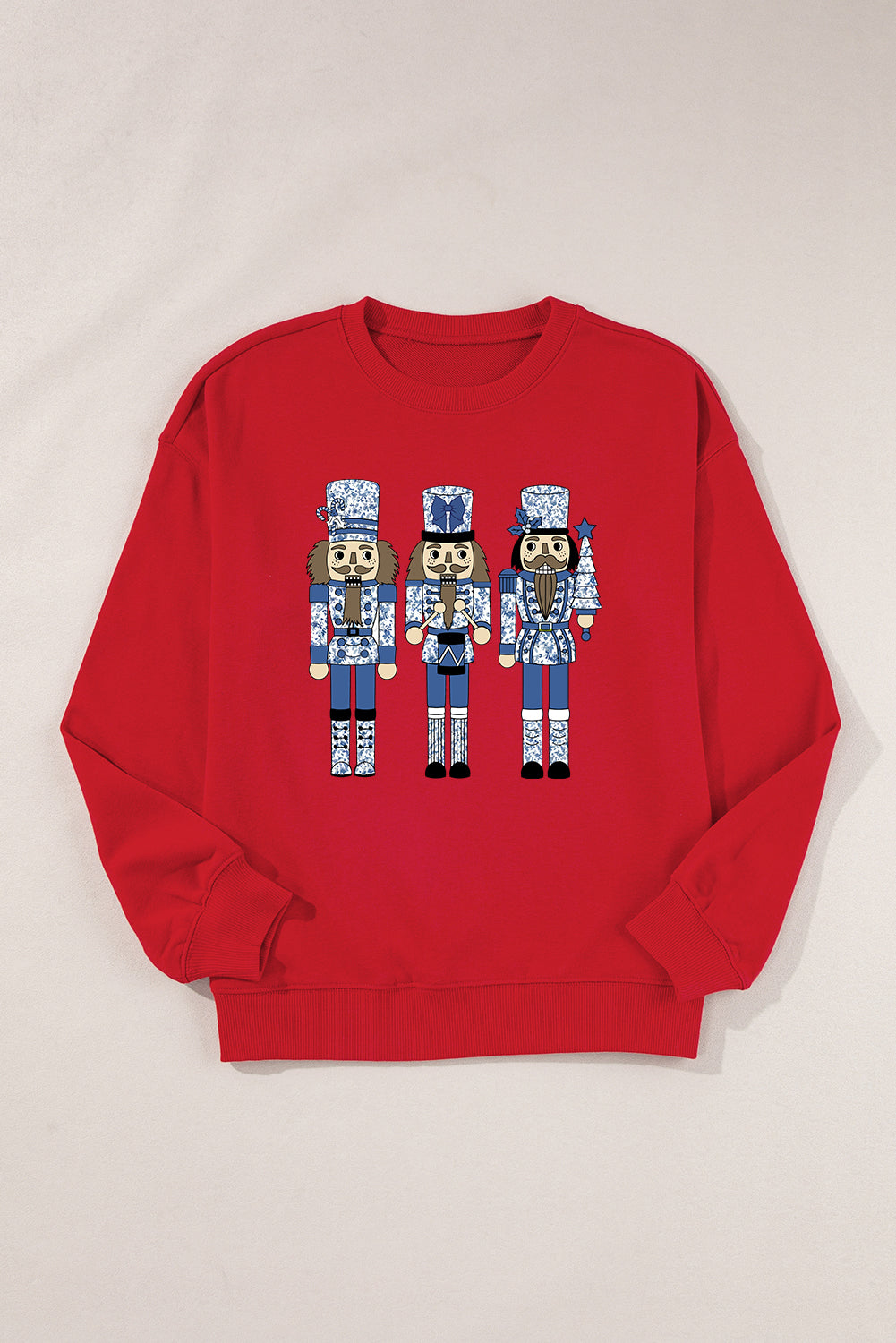 Red Christmas Nutcracker Men Guard Graphic Pullover Sweatshirt