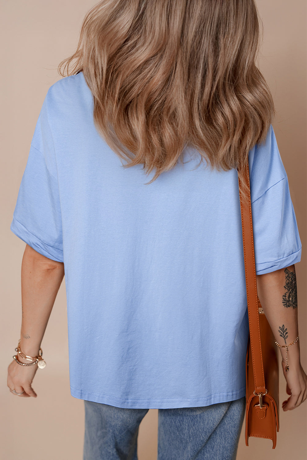 Myosotis July 4th Stars and Striped Bow Print Oversize Tee