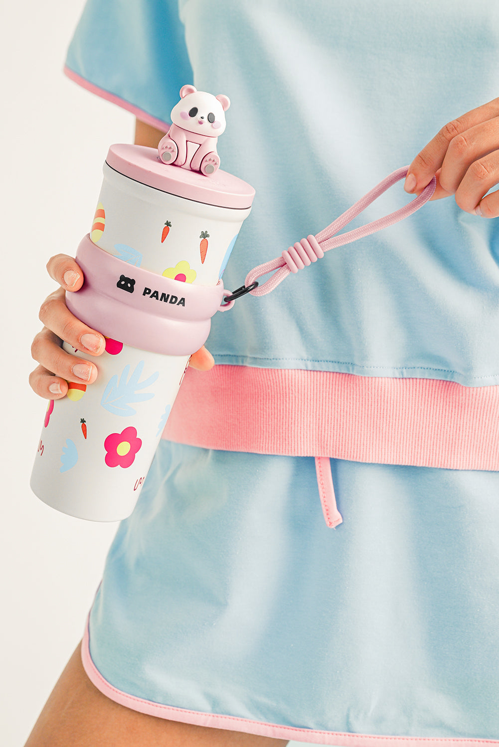 Pink Panda Decor Cute Print Stainless Steel Vacuum Cup 23OZ