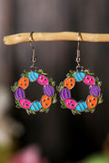 Silvery Easter Eggs Floral Hoop Dangle Earrings