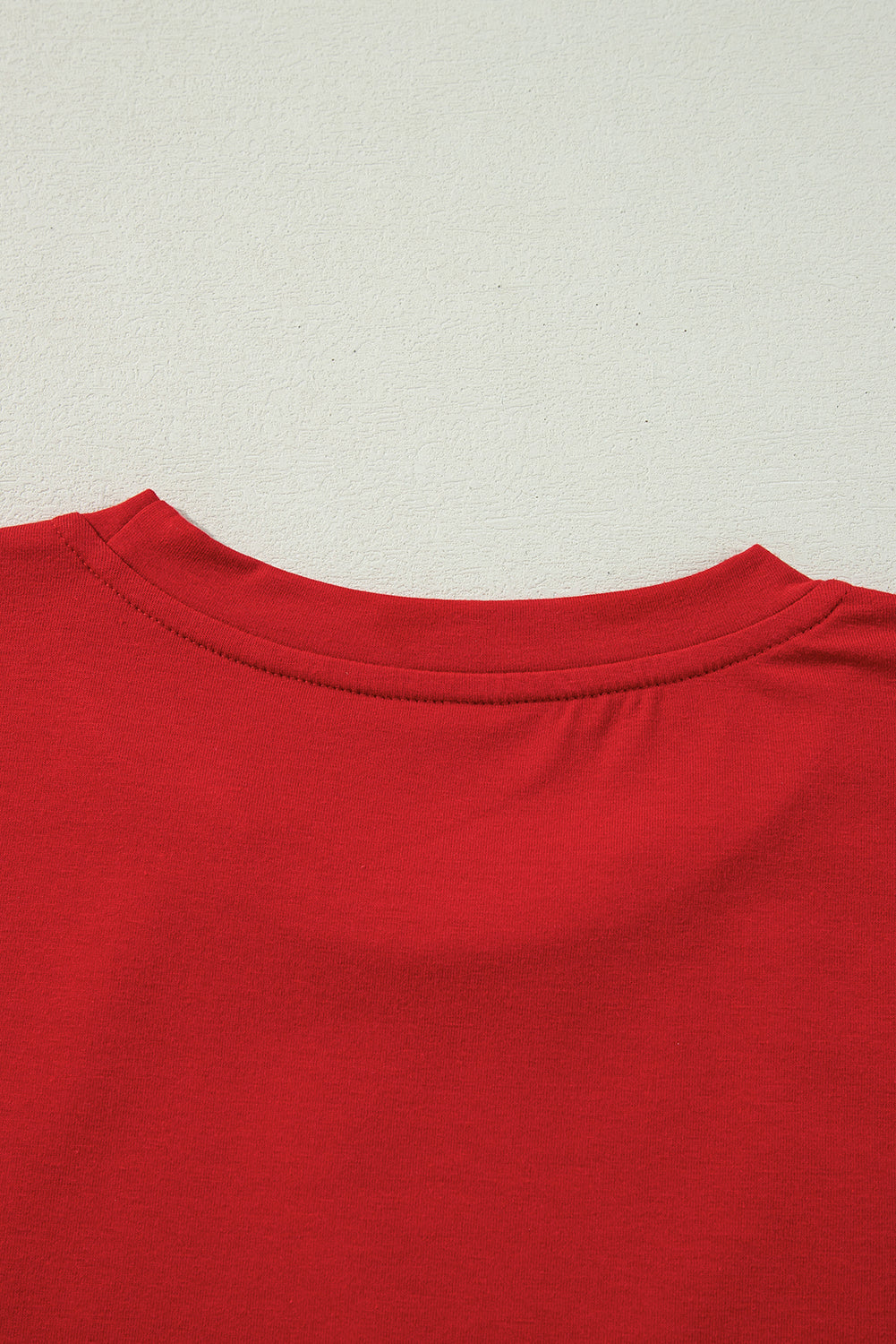 Red Sequined Christmas Tree Graphic Crewneck T Shirt